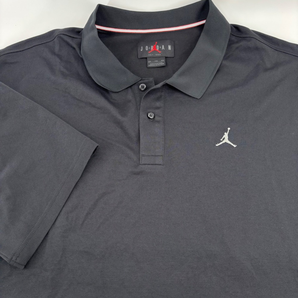 Jordan Polo Shirt Mens XXL Black Short Sleeve Jumpman Logo Athletic Casual Top